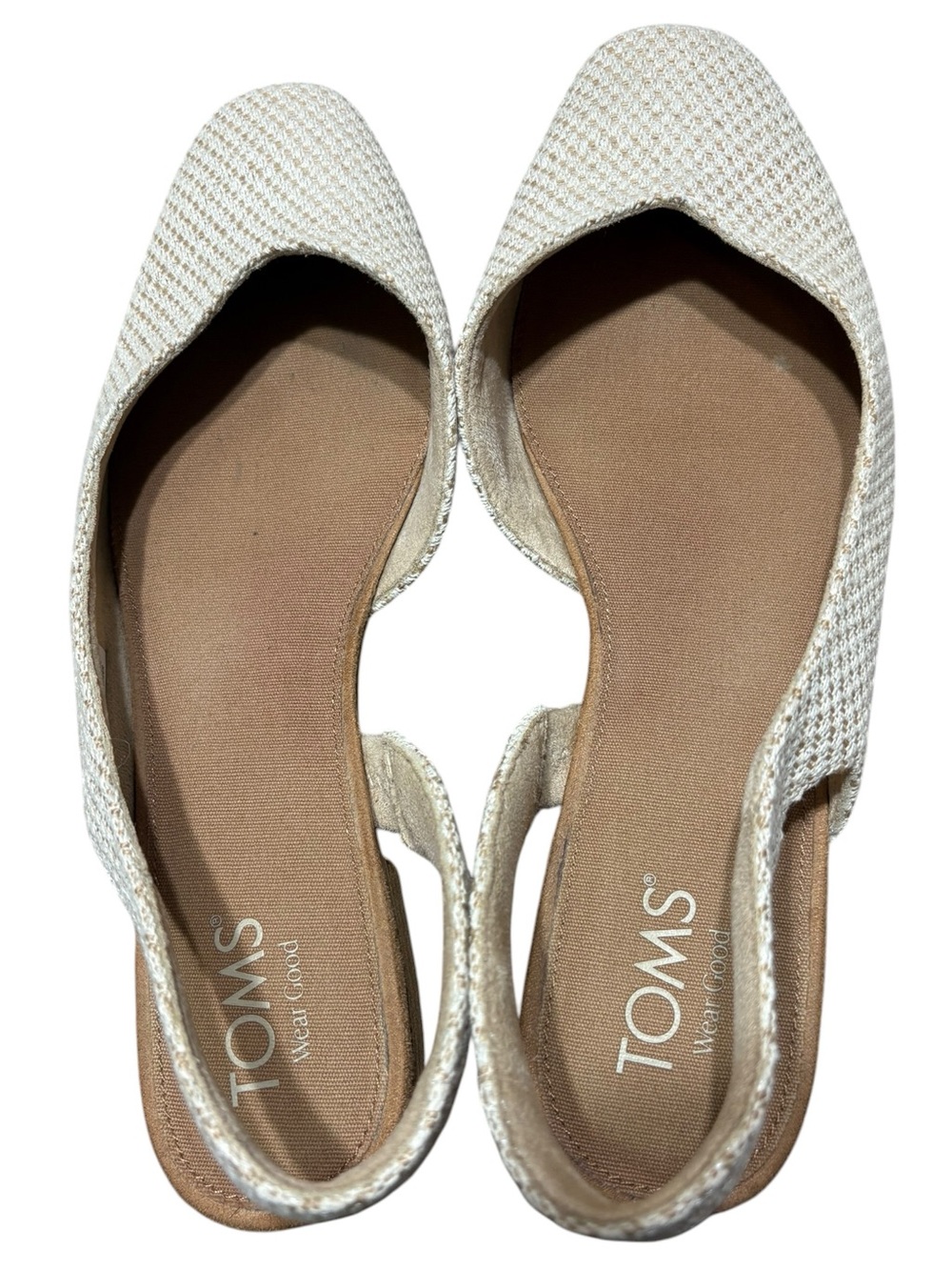 TOMS | Women's Alene Cream Tan Woven Slingback d’Orsay Flats 10 Career Secretary - Picture 9 of 16